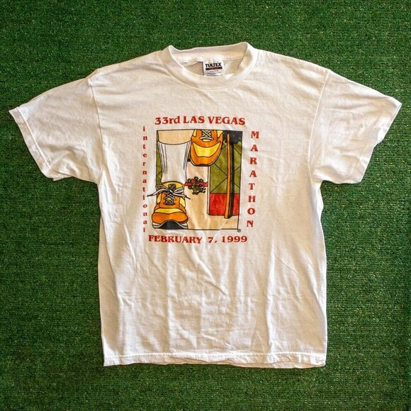 VINTAGE LAS VEGAS INTERNATIONAL MARATHON 1999 MENS T-SHIRT RETRO GRAPHIC SIZE M - Picture 3 of 5